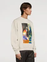 Cotton Split Graphic Sweatshirt