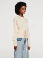 Long-Sleeve T-Shirt With Corset Detail