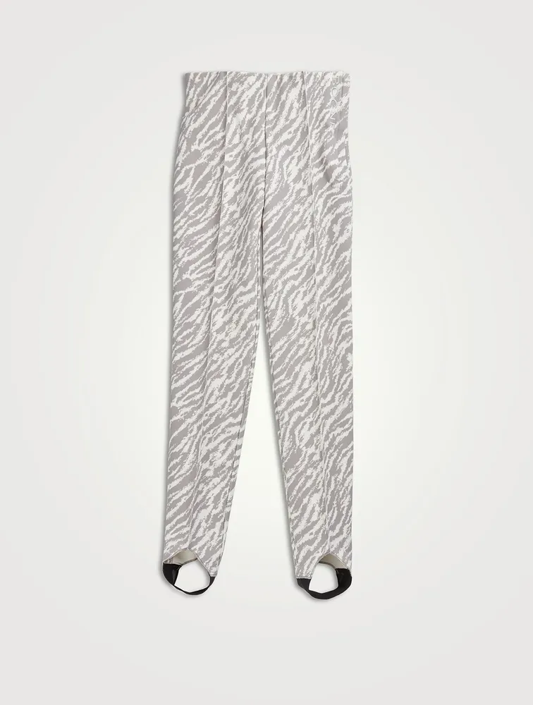 Elaine Stirrup Slim-Fit Pants Zebra Print