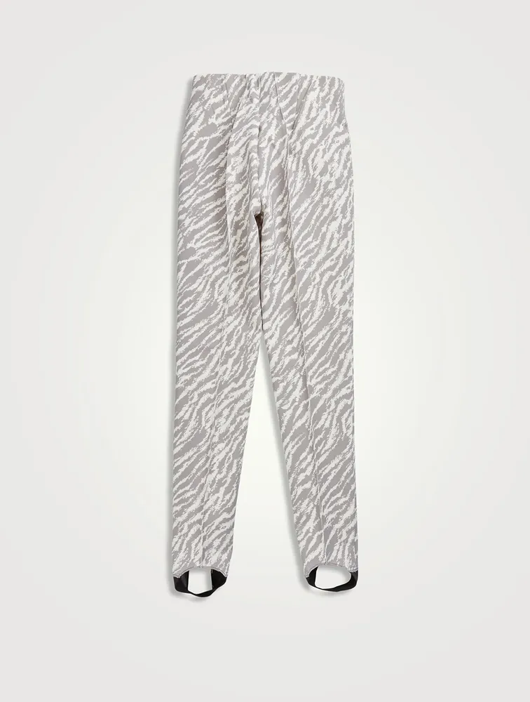 Elaine Stirrup Slim-Fit Pants Zebra Print