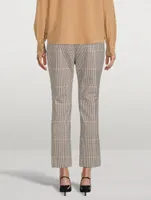 Wool Straight Slit Pants Plaid Print