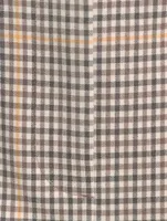 Wool Straight Slit Pants Plaid Print