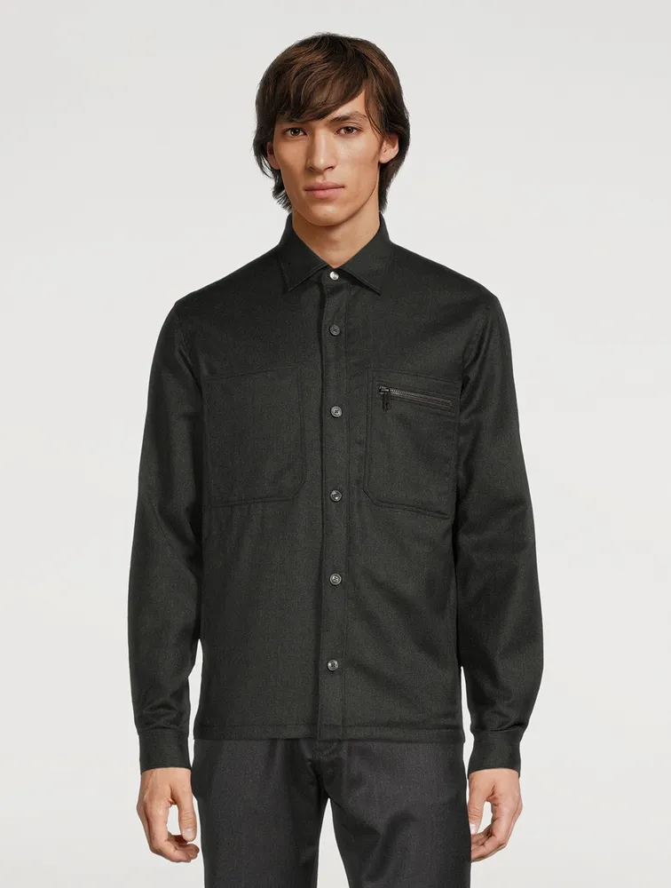 Tech Wool Padded Overshirt