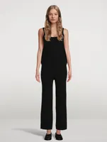 Heather Ribbed Cashmere Straight-Leg Trousers