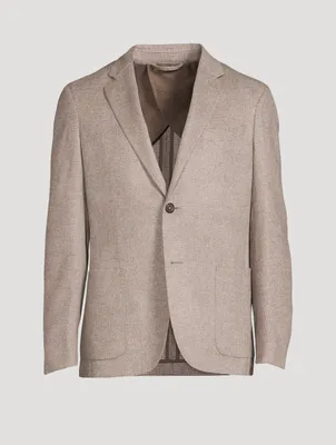 Wool Silk And Cashmere Jacket Check Print