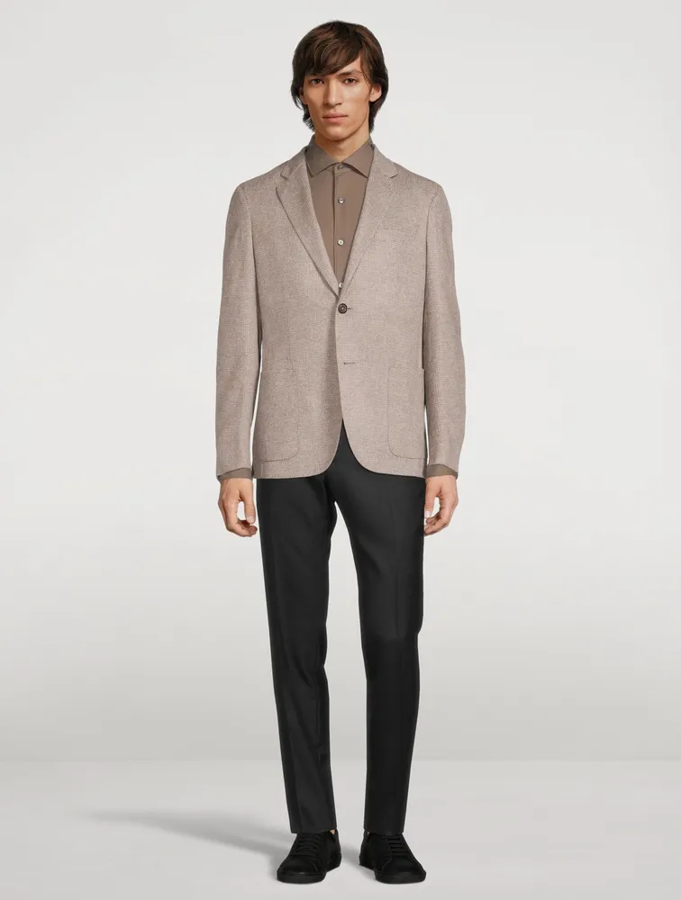 Wool Silk And Cashmere Jacket Check Print