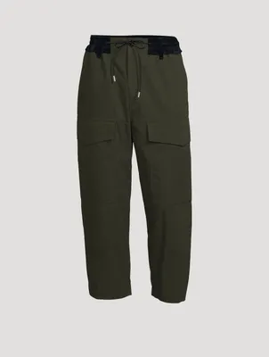 Cotton Drawstring Cargo Pants