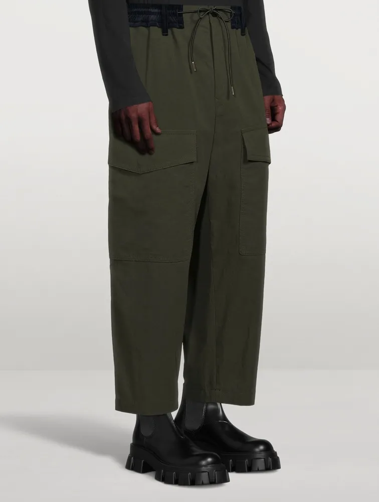 Cotton Drawstring Cargo Pants