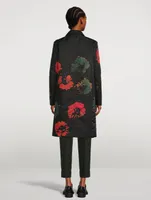 Nylon Twill Coat Sunflower Print