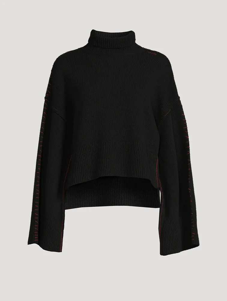 Contrast Stitch Virgin Wool Sweater
