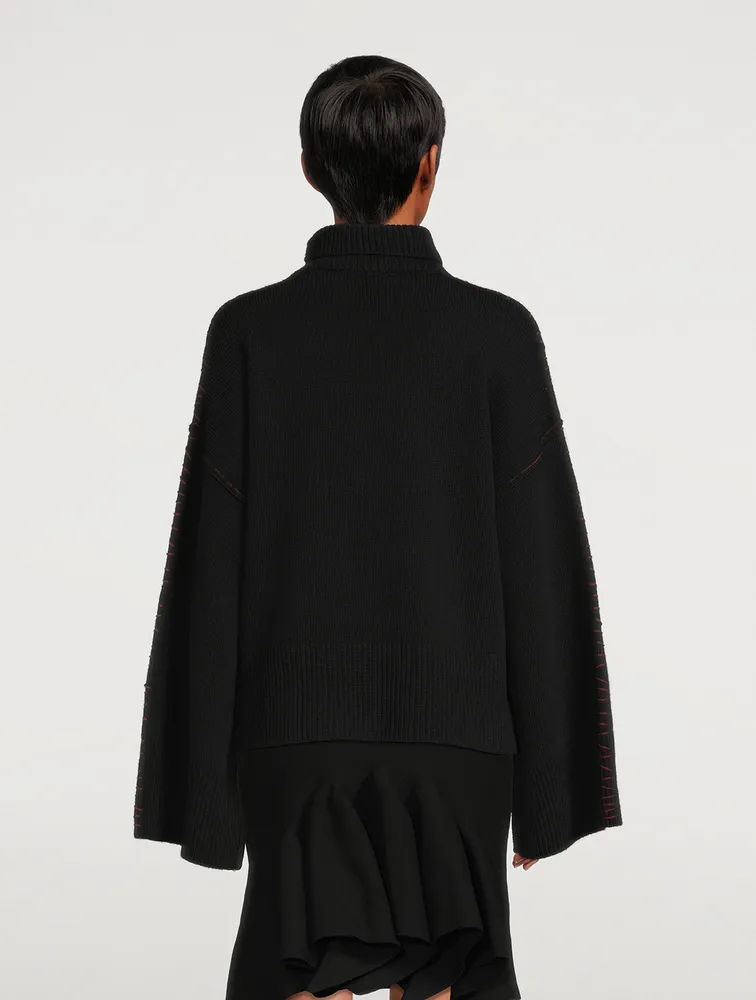 Contrast Stitch Virgin Wool Sweater