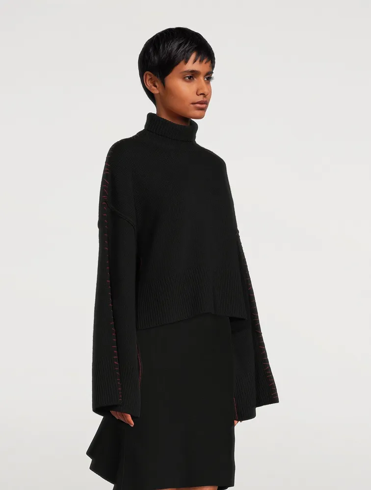 Contrast Stitch Virgin Wool Sweater
