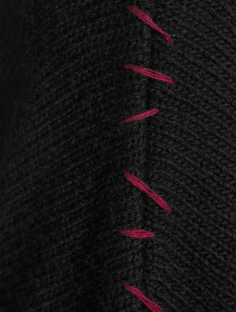 Contrast Stitch Virgin Wool Sweater