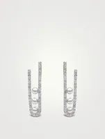 Sleek 18K White Gold Earrings With Akoya Pearls And Diamonds