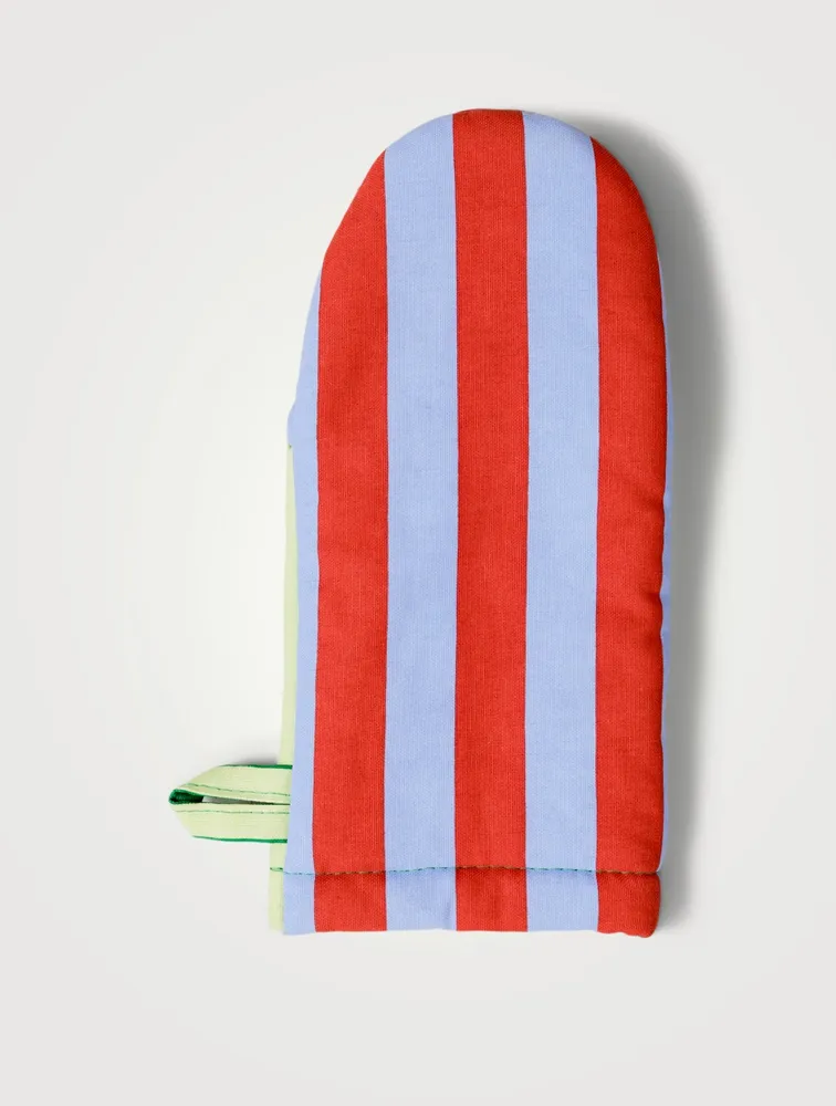 Melon Oven Mitt In Stripe Print