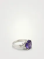 Oval Purple Sapphire Ring With Diamonds