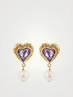 24K Goldplated Eden Love Clip-On Earrings With Crystal And Pearl