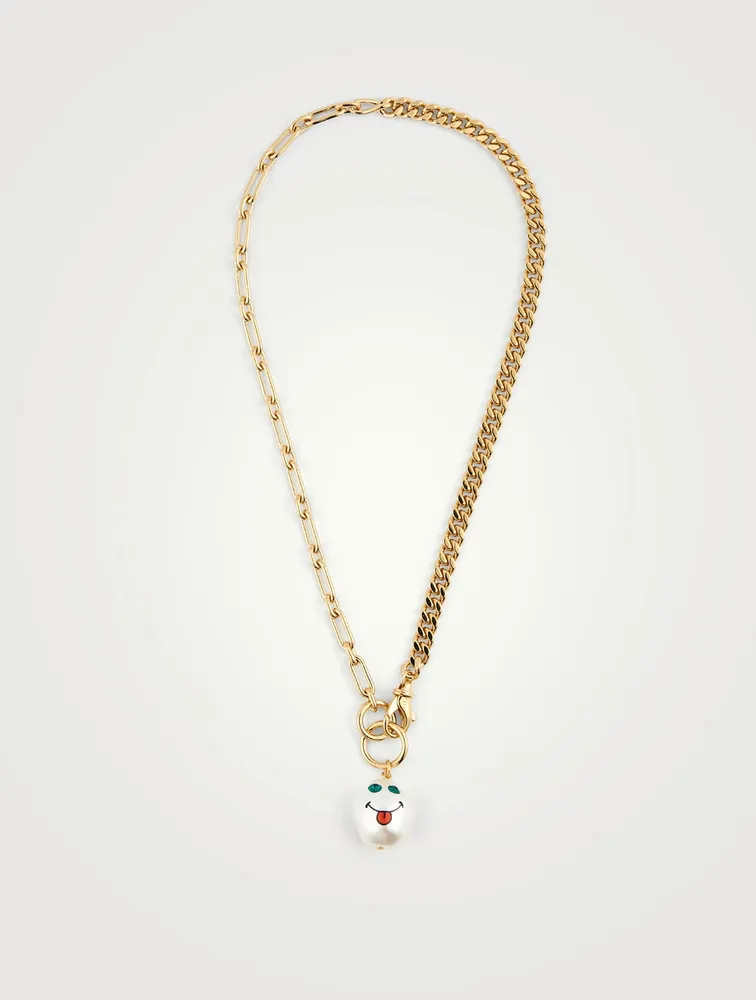 24K Goldplated Cotton Candy Necklace With Crystal