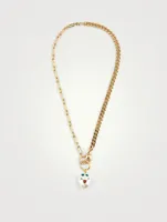 24K Goldplated Cotton Candy Necklace With Crystal