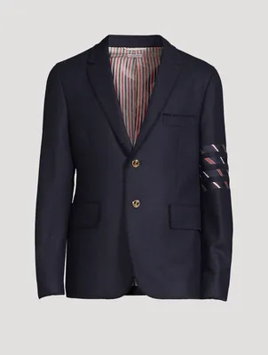 Wool Jacket With 4-Bar Silk Stripe
