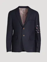 Wool Jacket With 4-Bar Silk Stripe