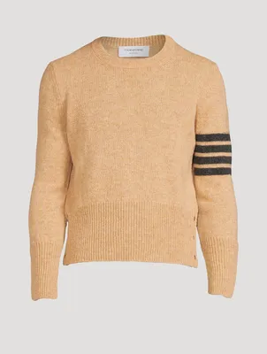 Shetland Wool Sweater With Four-Bar Stripe