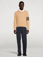 Shetland Wool Sweater With Four-Bar Stripe