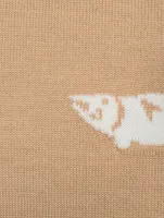 Wool Bear And Salmon Intarsia Sweater