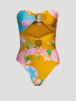 Teddy Double-Ring One-Piece Swimsuit