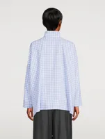 Wide Cotton Shirt Gingham Print