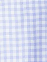 Wide Cotton Shirt Gingham Print