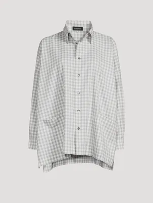 Cotton Shirt Jacket Gingham Print