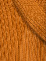 Samira Organic Cotton Knit Long-Sleeve Midi Dress