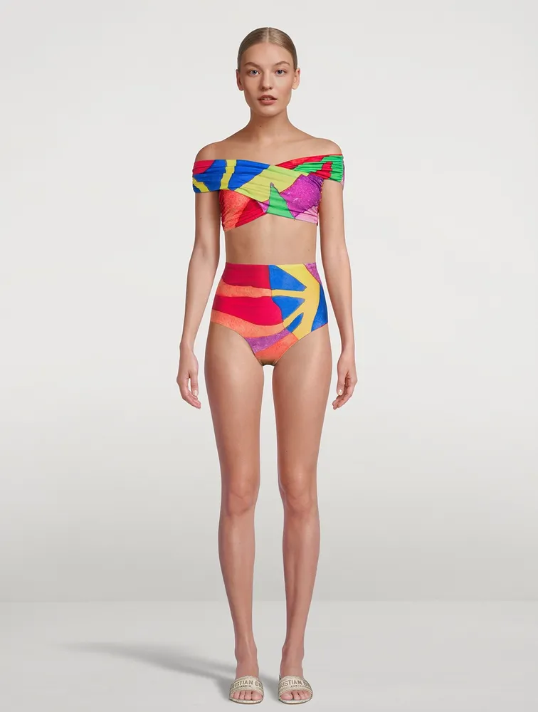 Lydia High-Waisted Bikini Bottom Petaluma Print