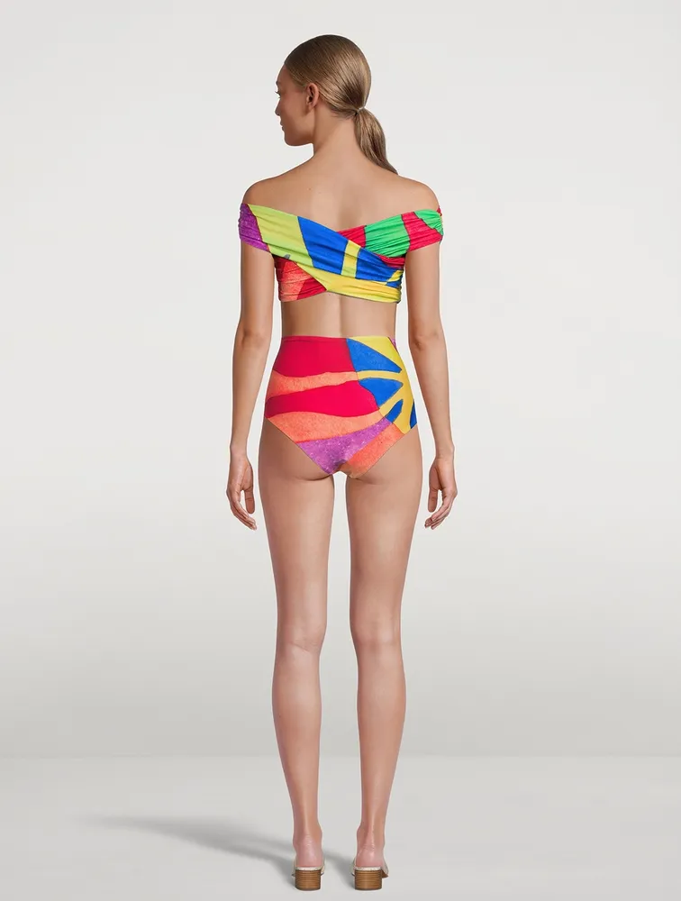 Lydia High-Waisted Bikini Bottom Petaluma Print