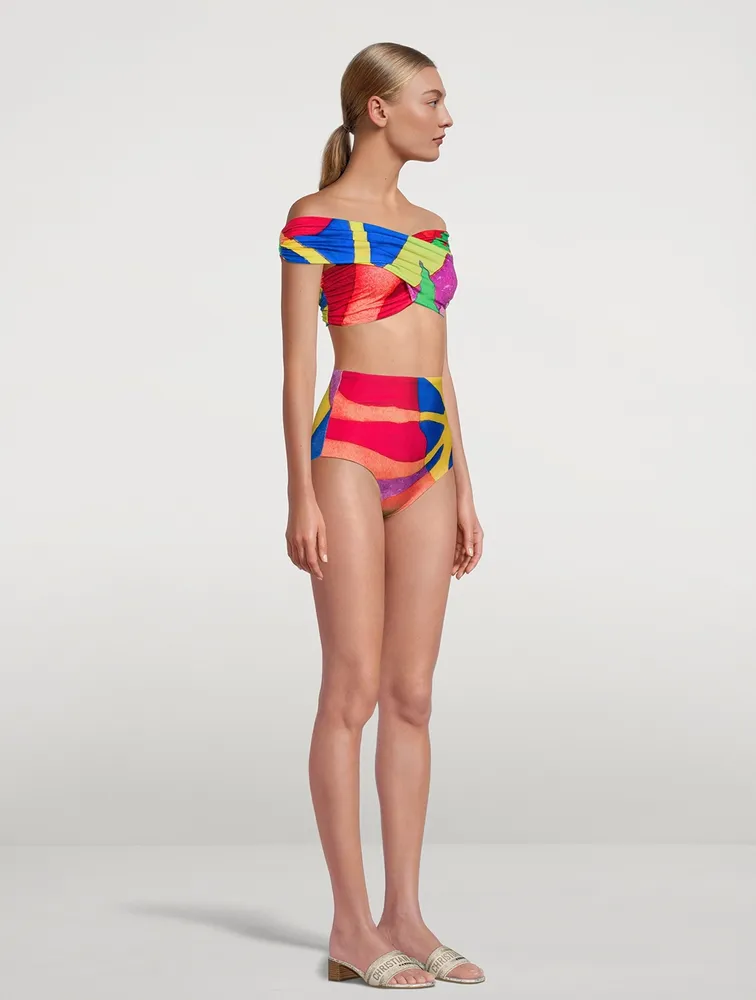 Lydia High-Waisted Bikini Bottom Petaluma Print