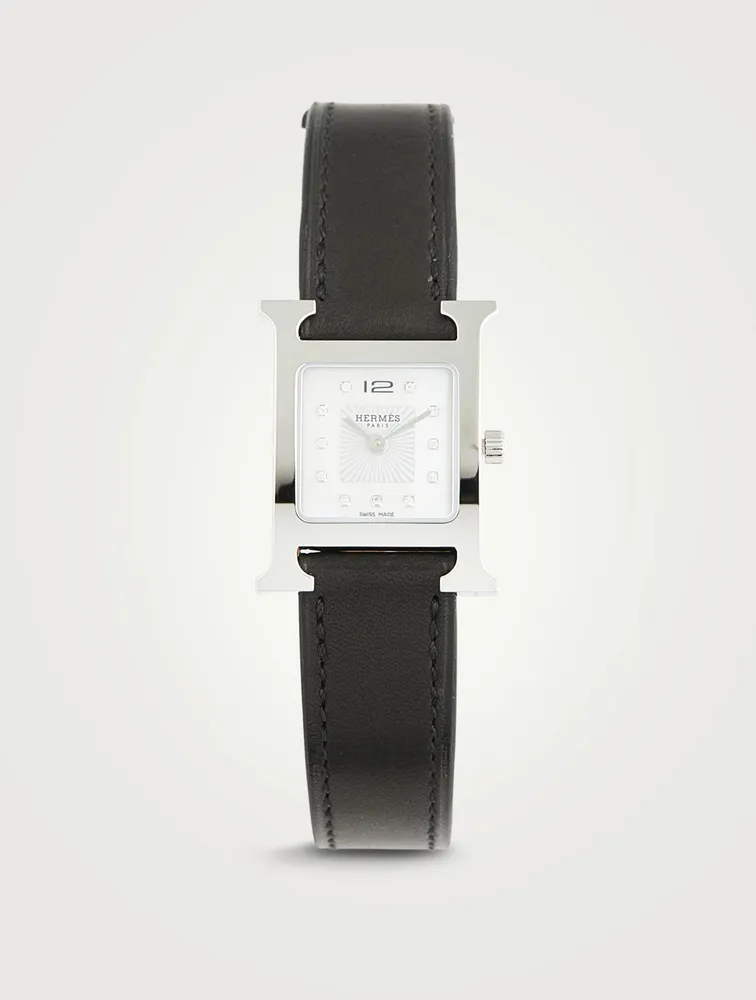 Heure H PM Single Tour Leather Strap Watch