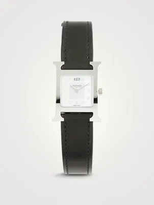 Heure H PM Single Tour Leather Strap Watch