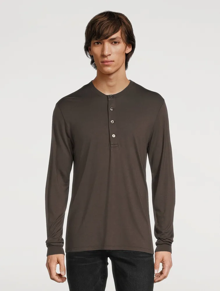 Long-Sleeve Henley Shirt