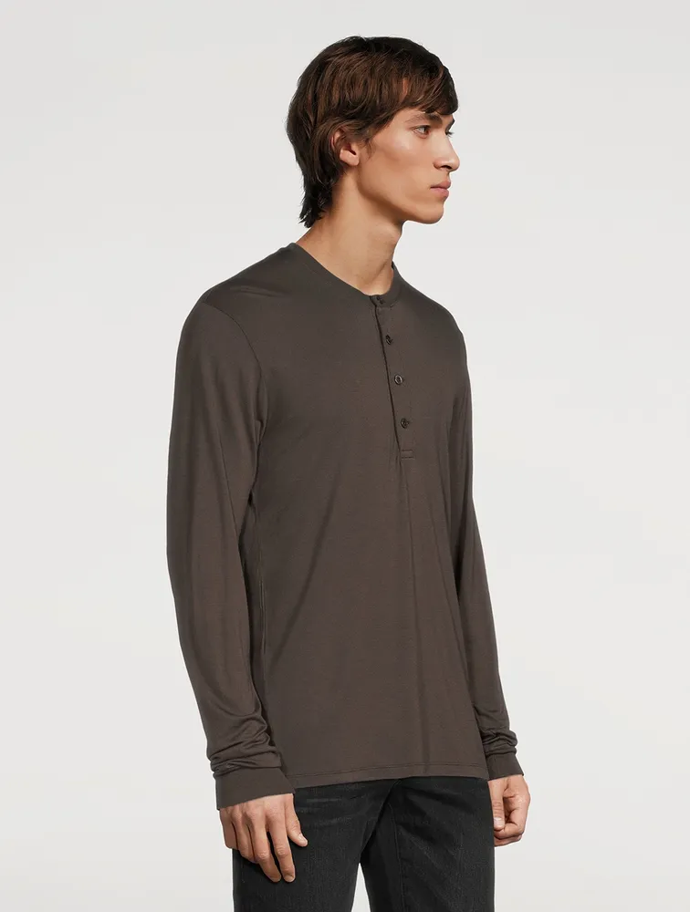 Long-Sleeve Henley Shirt