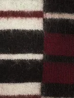 Wool And Mohair-Blend Cardigan Striped Print