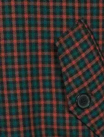 Harrington Wool Twill Jacket Check Print