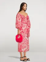 Fila Balloon-Sleeve Wrap Dress Paisley Print