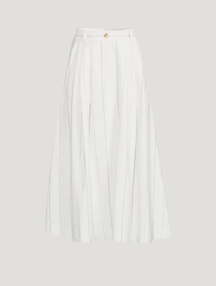Tulay Organic Cotton A-Line Midi Skirt Polson Stripe
