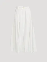 Tulay Organic Cotton A-Line Midi Skirt Polson Stripe