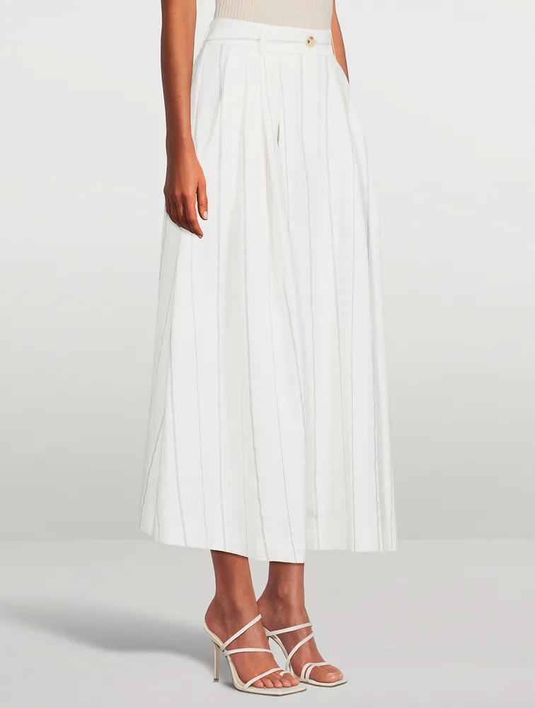 Cotton A-line Midi Skirt