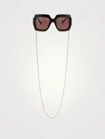 Square Sunglasses With Chain