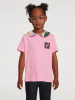 Kids Cotton T-Shirt With Printed Collar