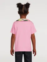 Kids Cotton T-Shirt With Printed Collar