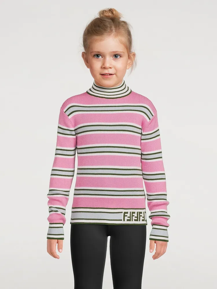 Kids Wool Sweater Striped Print